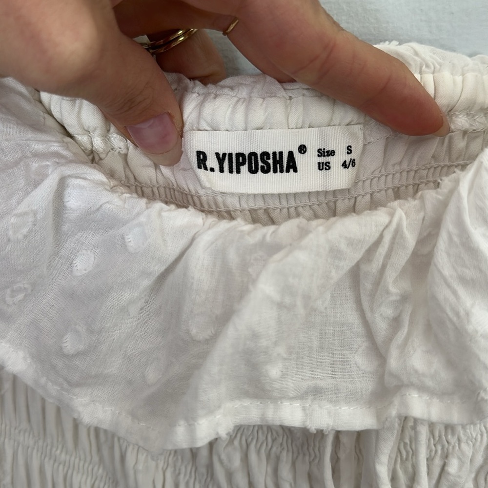 Cotton Ruffled, A Line Flowy Long dress - Picture 2 of 4